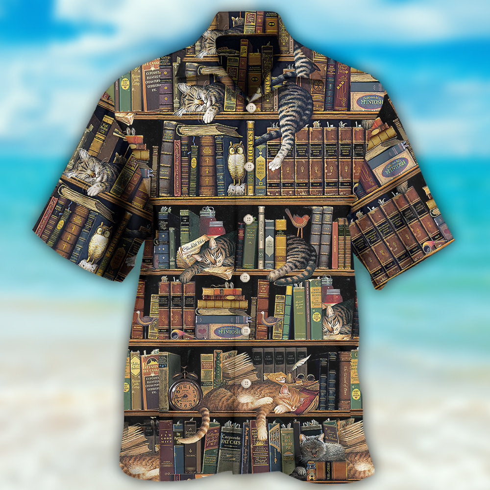 Book And Cat Vintage - Hawaiian Shirt 