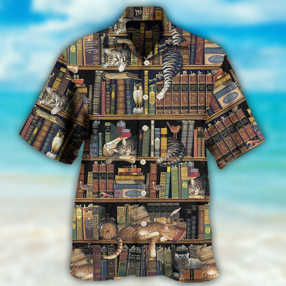 Book And Cat Vintage - Hawaiian Shirt 