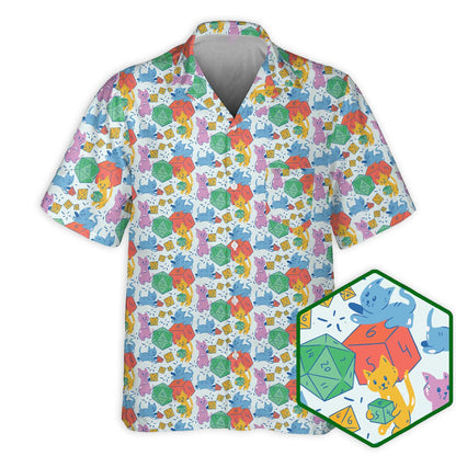 DnD Cat Rolling Dice Small - Hawaiian Shirt 