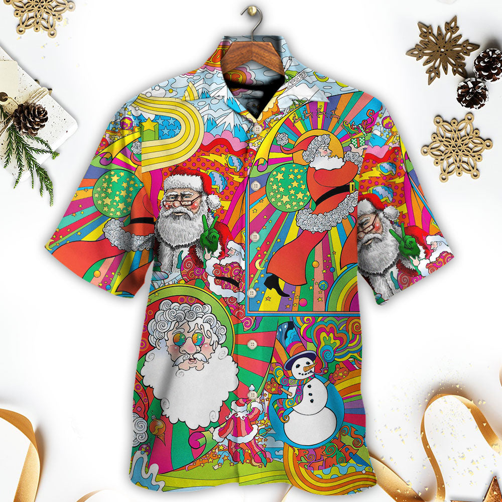 Hippie Santa Merry Xmas - Hawaiian Shirt 