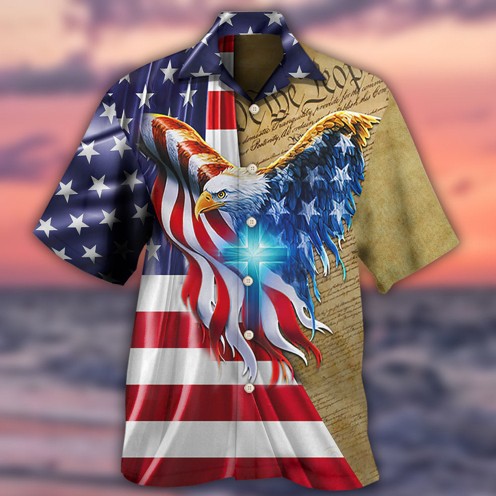 Eagle Cross One Nation Under God - Hawaiian Shirt 