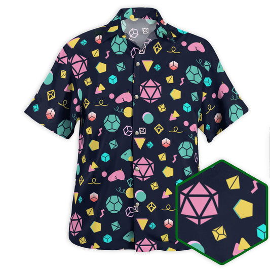 DnD Dice Neon Color Style - Hawaiian Shirt 
