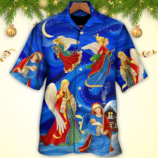 Christmas The Blessed Mother Love Christmas Light Art Style - Hawaiian Shirt 