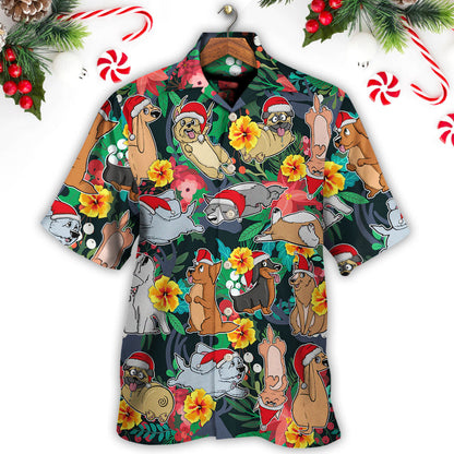 Christmas Dog Santa Merry Xmas - Hawaiian Shirt 