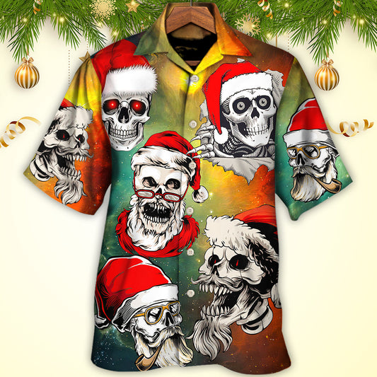 Christmas Bad Santa Skull Love Xmas Galaxy - Hawaiian Shirt 