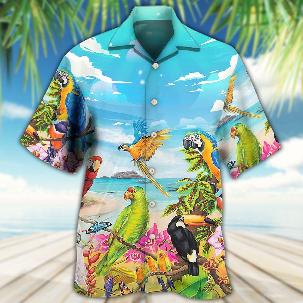 Parrot Beach And Sky Art - Hawaiian Shirt 