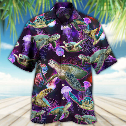 Turtle Neon Sea Art - Hawaiian Shirt 