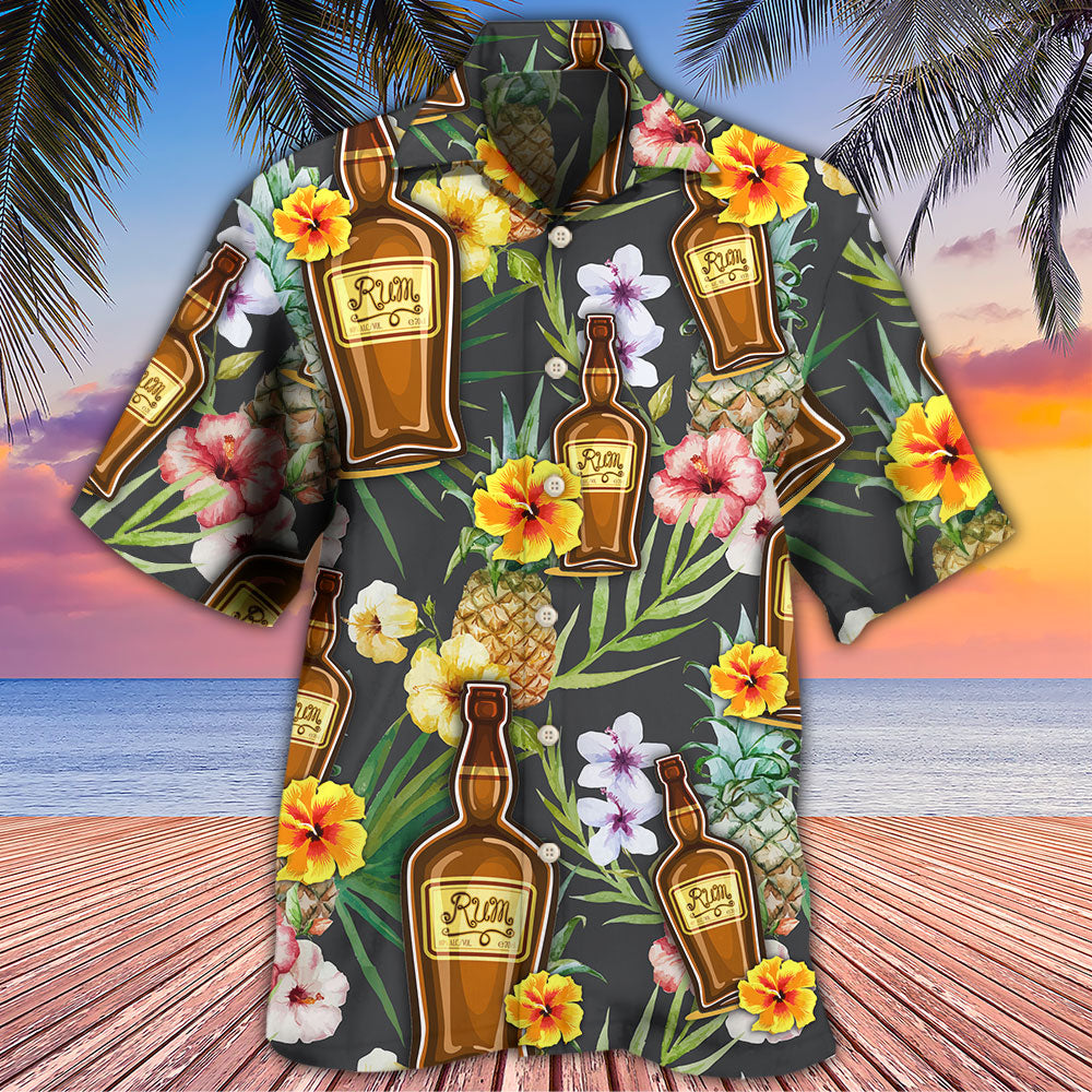 Wine Rum Drinking Tropical Art - Hawaiian Shirt 