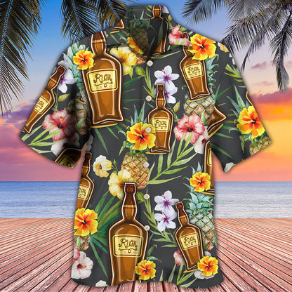 Wine Rum Drinking Tropical Art - Hawaiian Shirt 