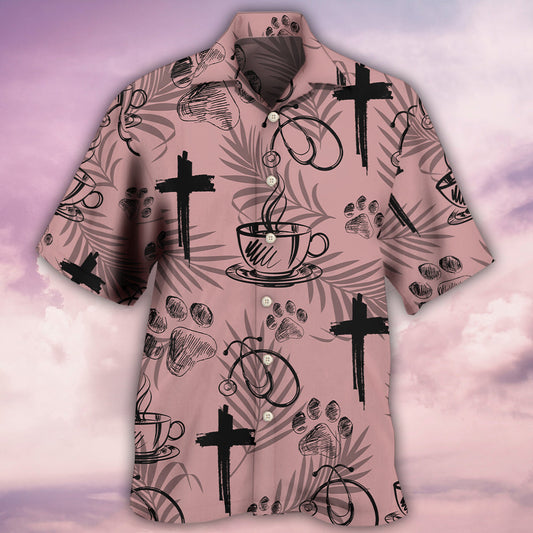 Coffee Jesus Dog Coffee Health - Hawaiian Shirt 