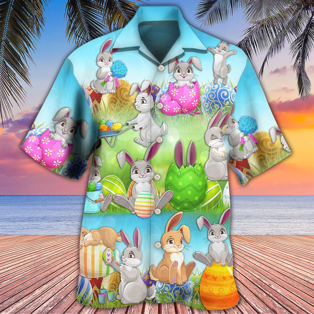 Easter Bunny Colorful Eggs - Hawaiian Shirt 