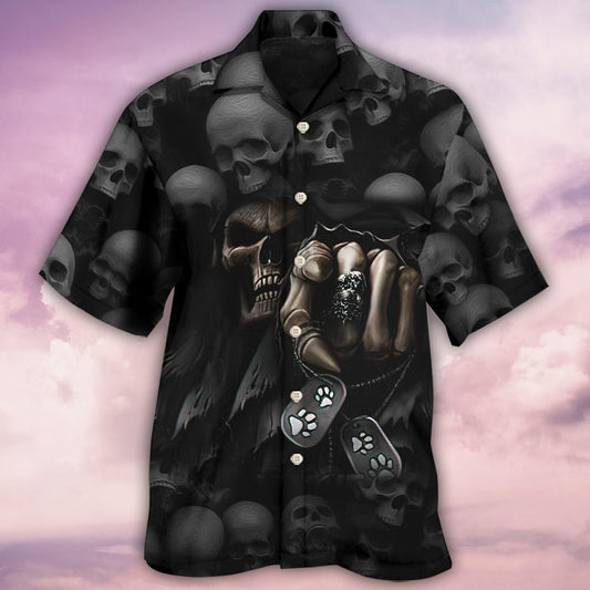 Skull I Love Dogs More Than Humans - Hawaiian Shirt 