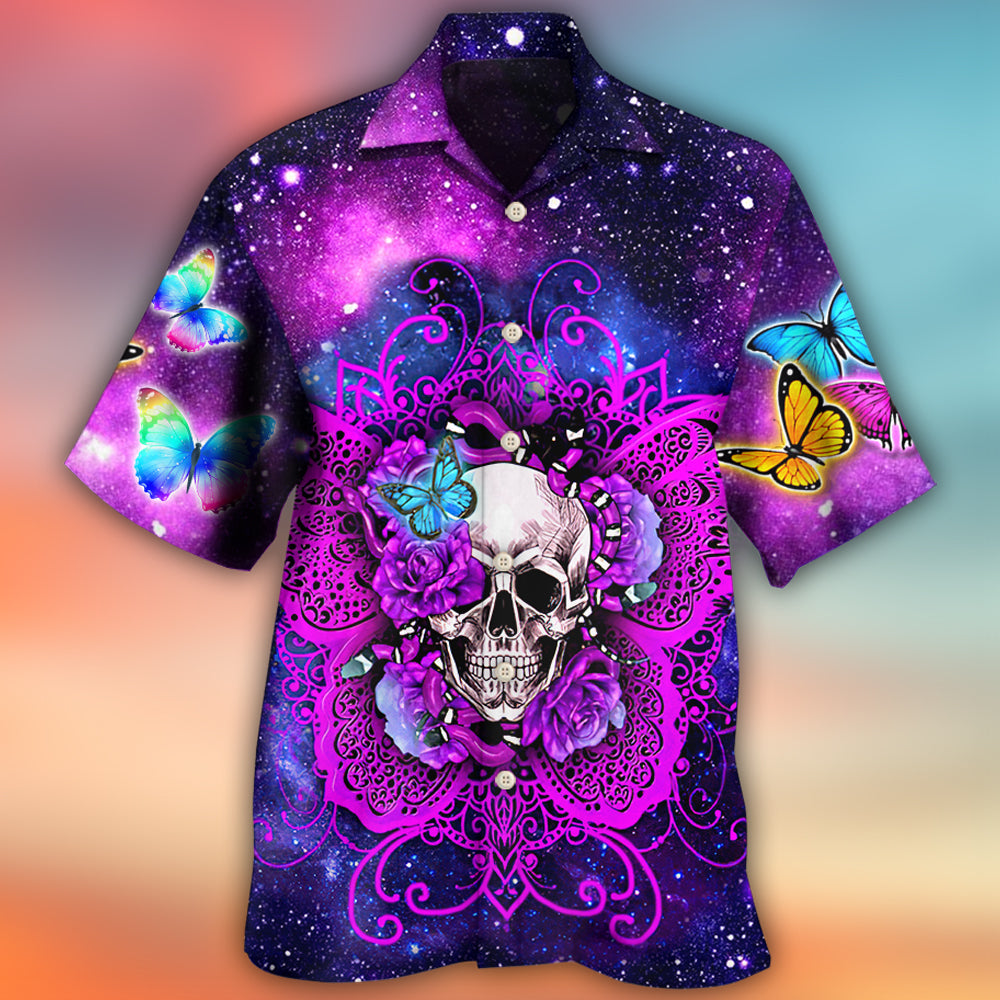 Skull Butterfly Snake Lighting Flower - Hawaiian Shirt 