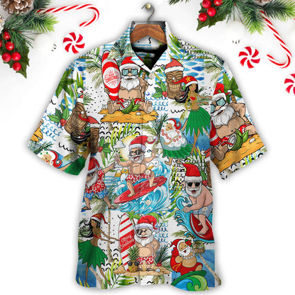 Christmas Santa Aloha Beach Vibe - Hawaiian Shirt 