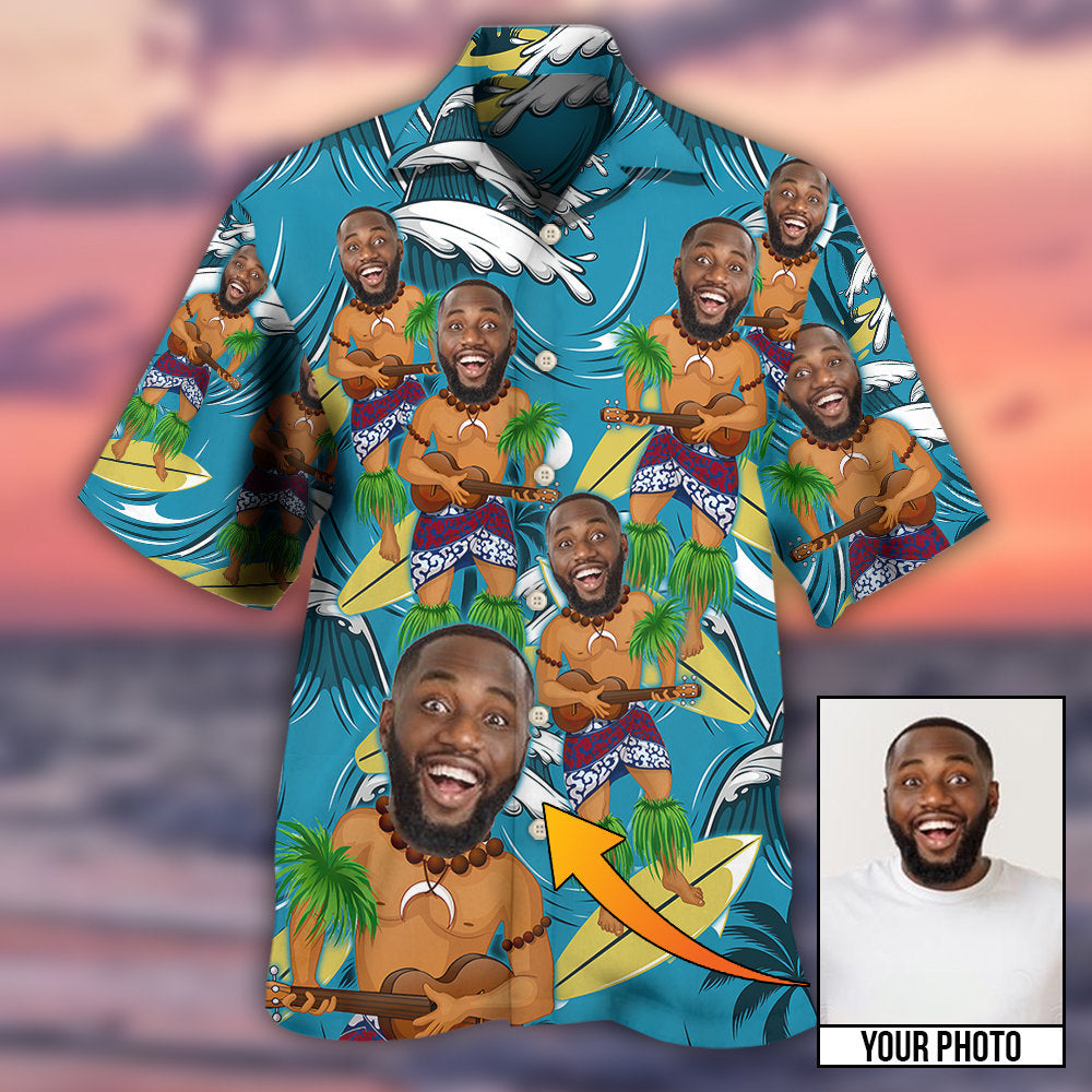 Face Funny Style Custom Photo - Hawaiian Shirt 