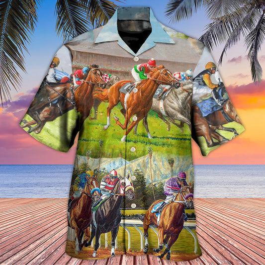 Horse Racing Don't Look Back - Hawaiian Shirt 