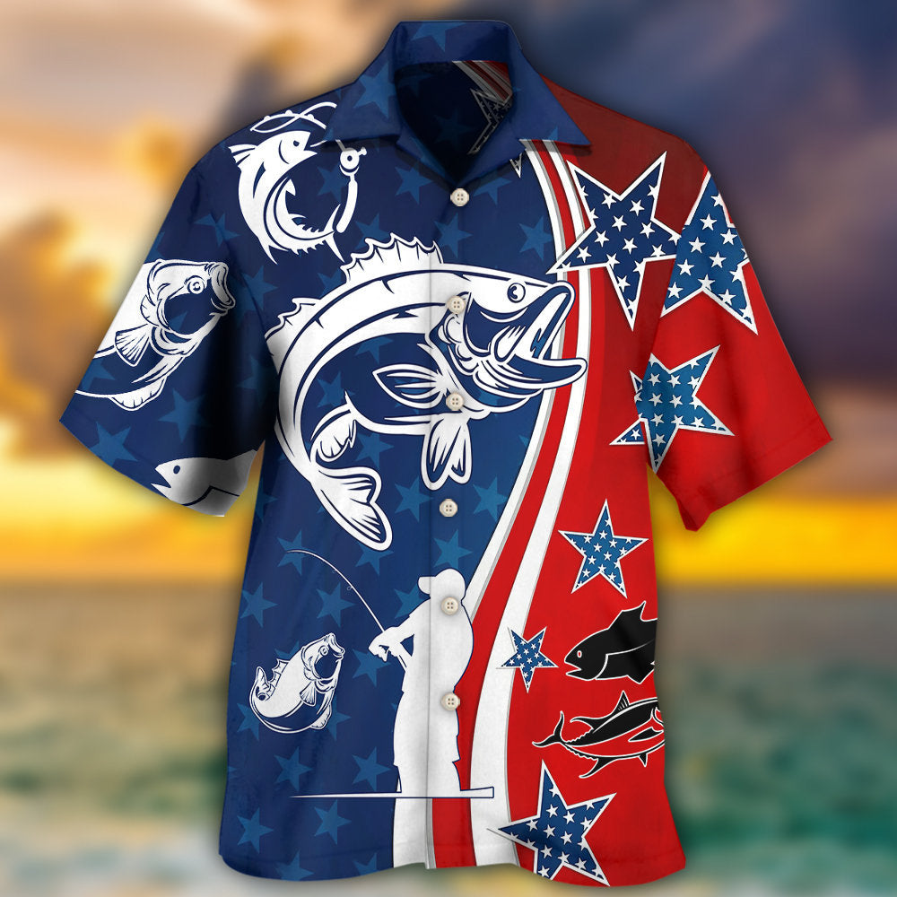 Fishing Independence Day Star America - Hawaiian Shirt 