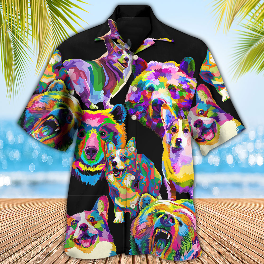 Corgi Dog I Like Dogs And Bears - Hawaiian Shirt 