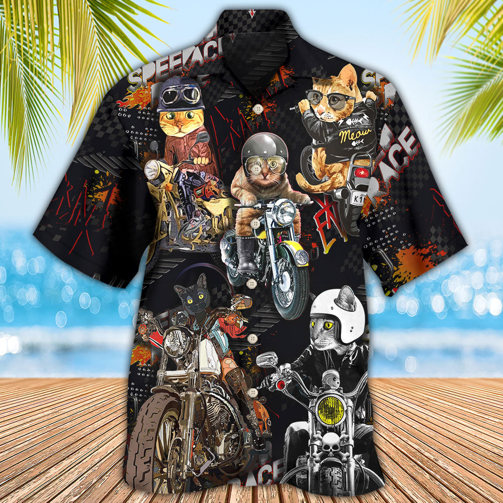 Motorcycle I Like Motocycles And Cats - Hawaiian Shirt 