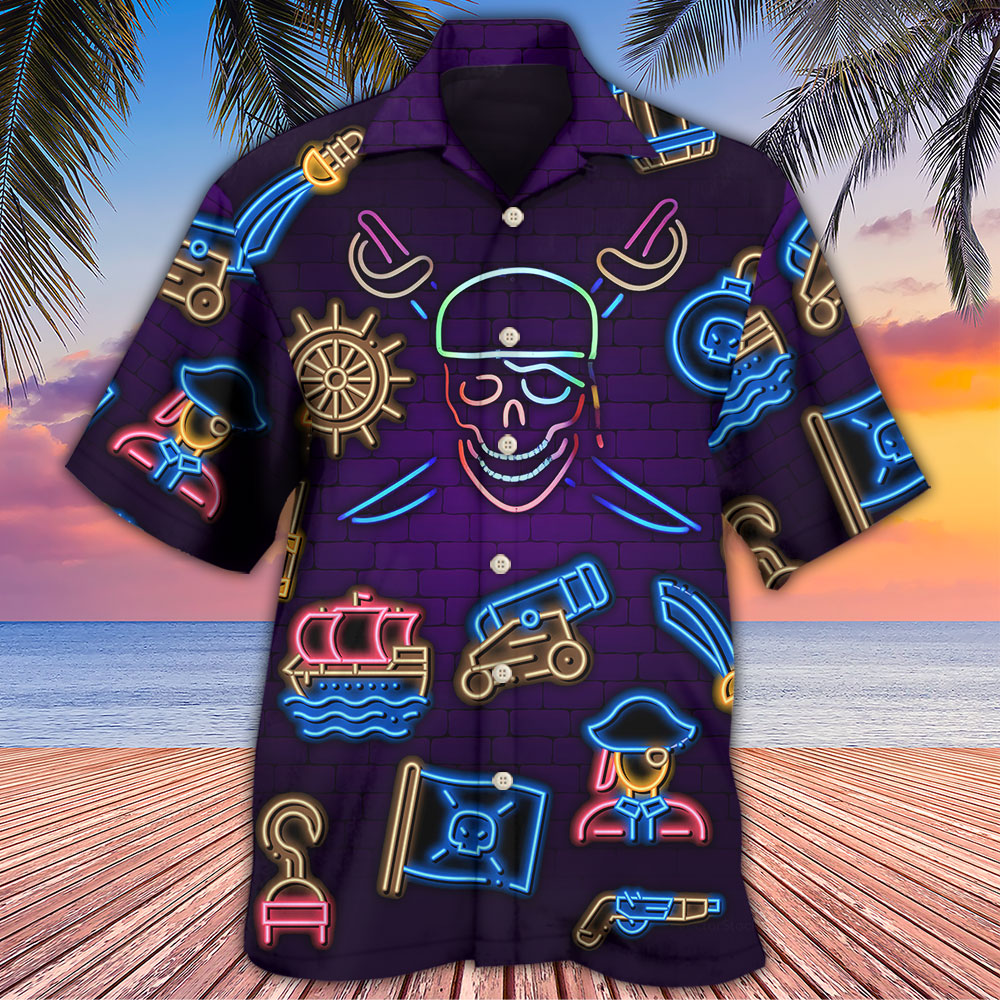 Pirate Neon Art Style - Hawaiian Shirt 