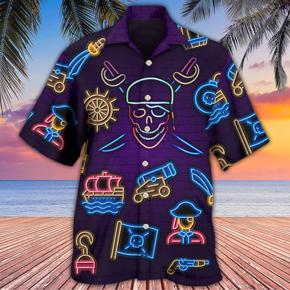 Pirate Neon Art Style - Hawaiian Shirt 