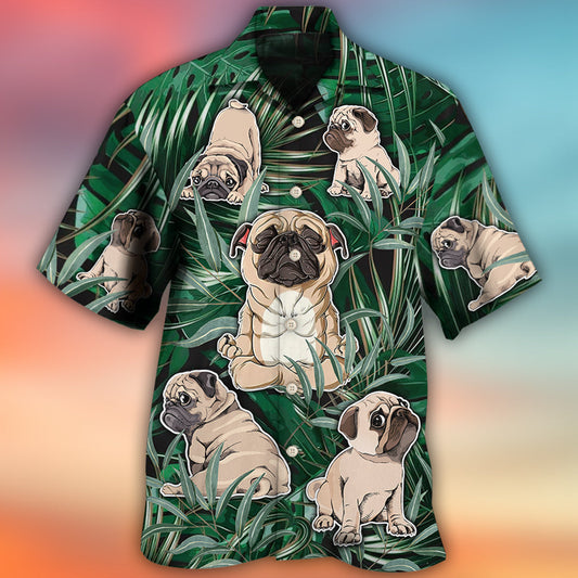 Pitbull Yoga Tropical Yoga Pose Funny - Hawaiian Shirt 