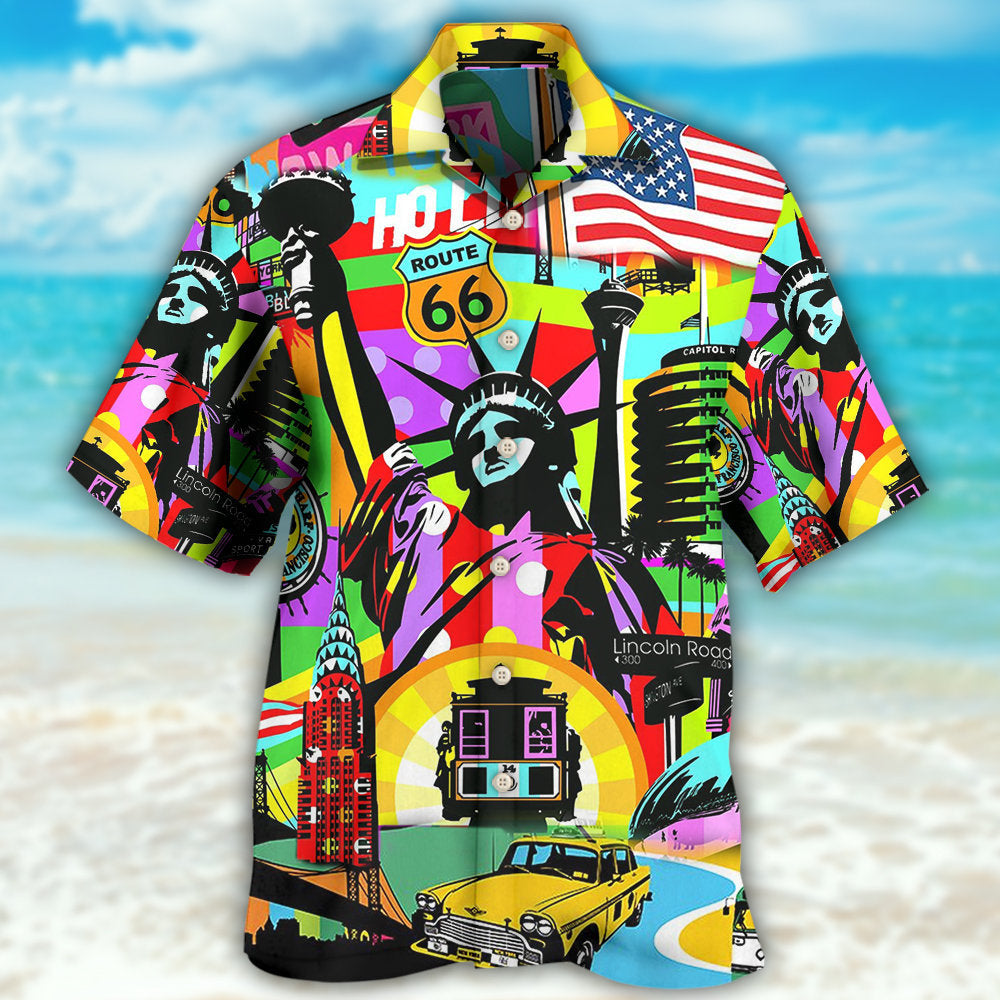 America Travel Colorful Style - Hawaiian Shirt 