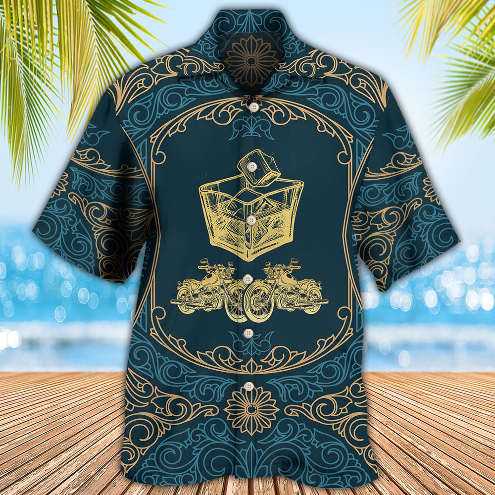 Wine Rum I Like Rum And Motorcycles - Hawaiian Shirt 