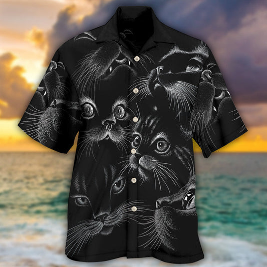 Black Cat Awesome Amazing Style - Hawaiian Shirt 