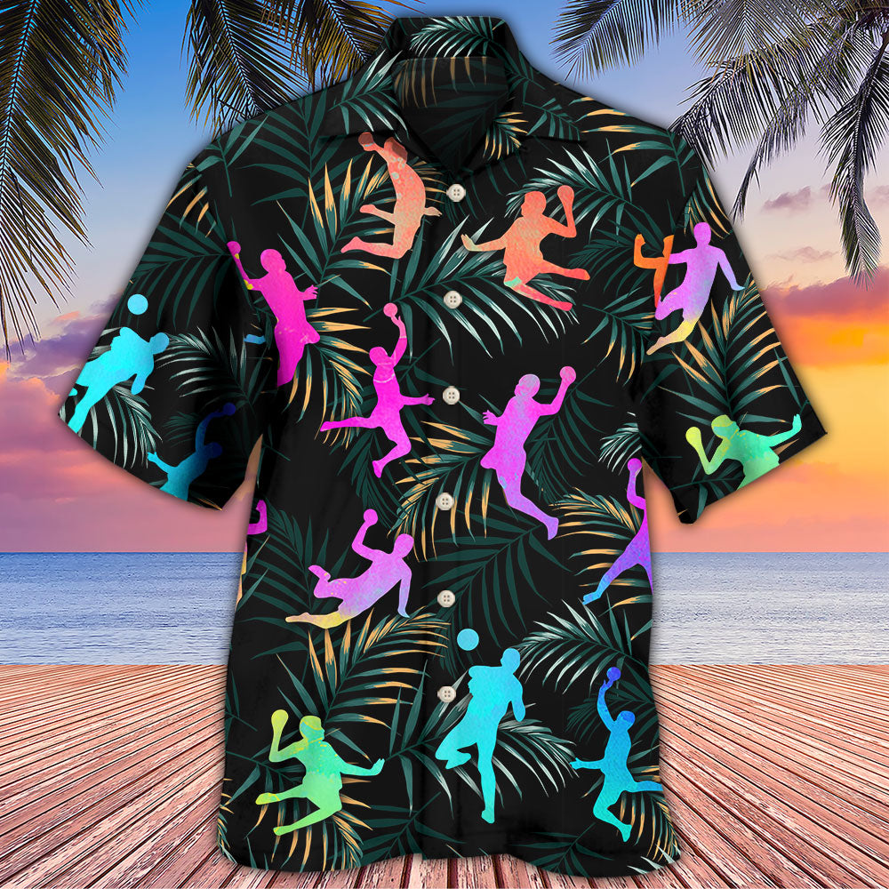 Handball Watercolor Colorful Tropical - Hawaiian Shirt 