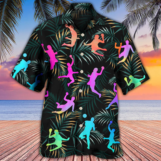 Handball Watercolor Colorful Tropical - Hawaiian Shirt 