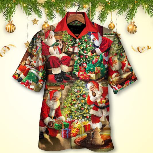 Christmas Santa Claus Story Gift For Xmas Painting Style - Hawaiian Shirt