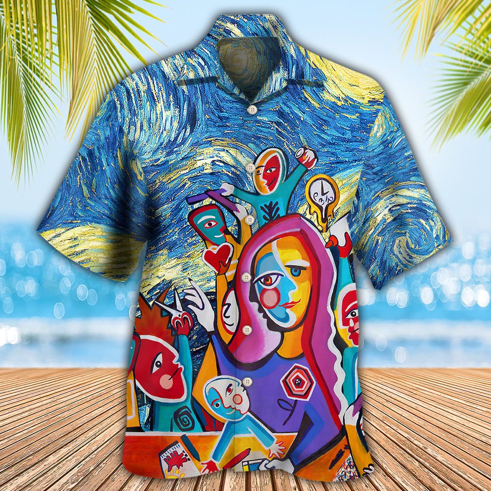 Teacher Art Teacher in Starry Night - Hawaiian Shirt 