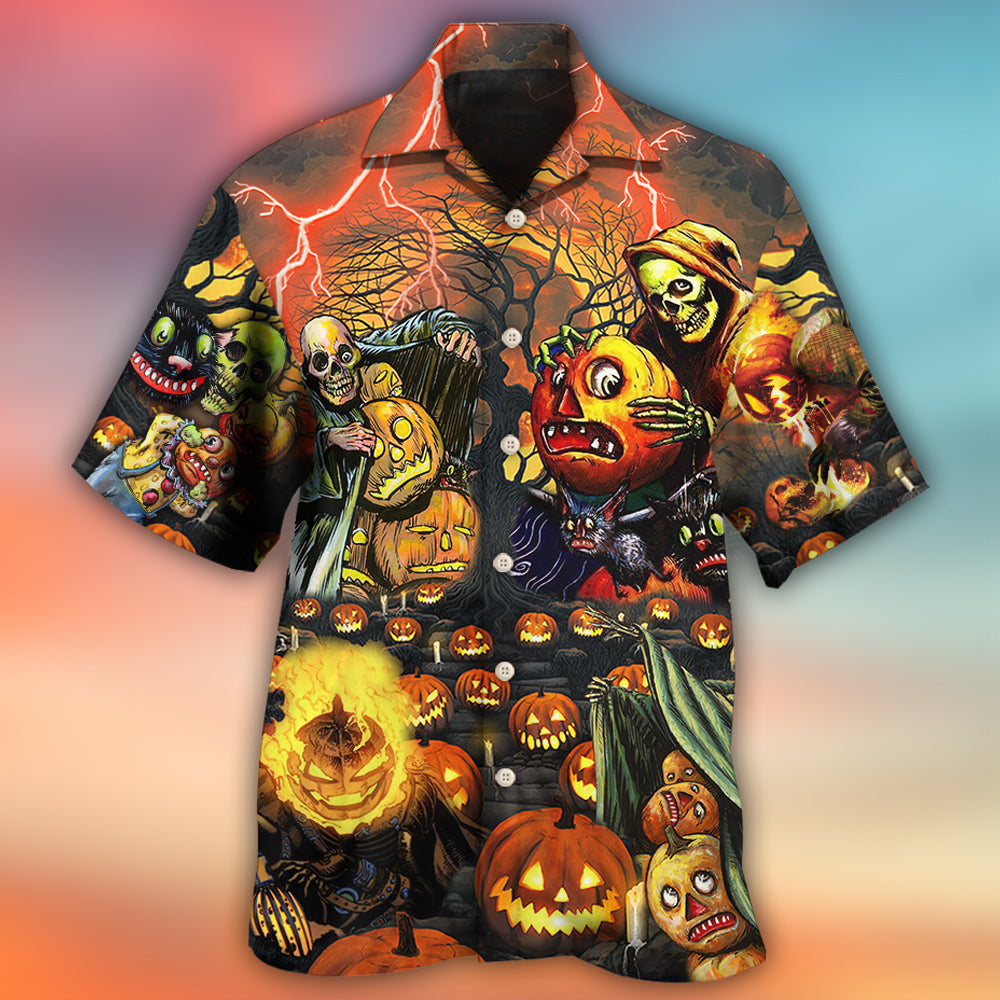 Halloween Skull Dark Pumpkin Scary - Hawaiian Shirt 