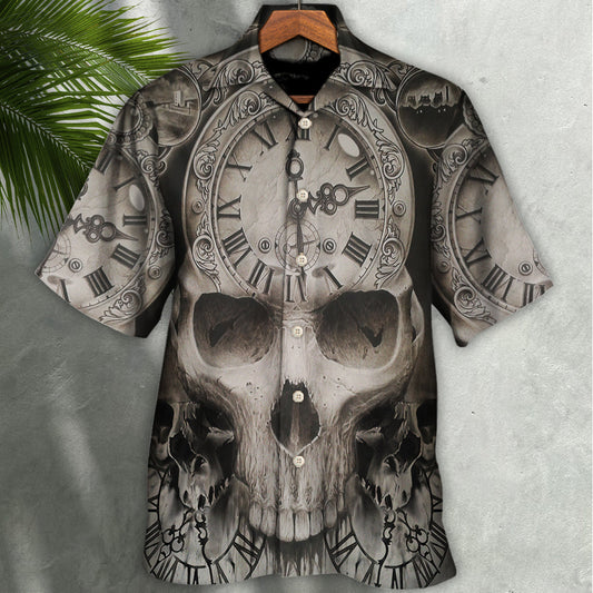 Skull This Time Is Ending - Hawaiian Shirt 