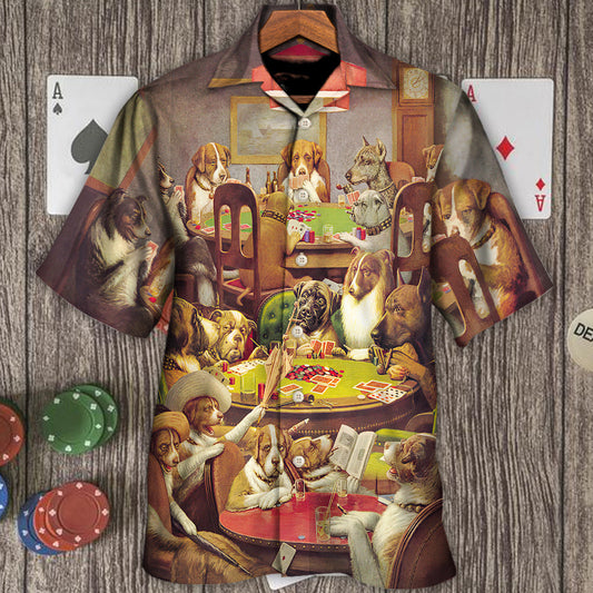 Gambling Dog Playing Poker - Hawaiian Shirt 
