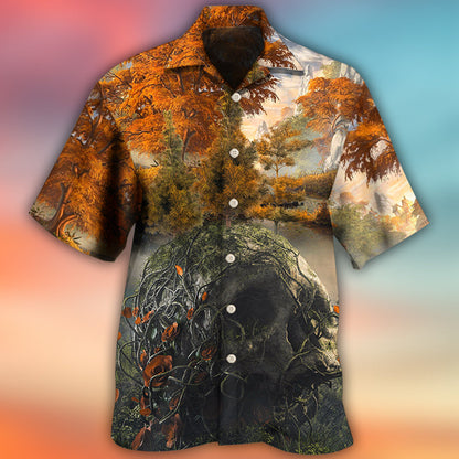Skull Into The Forest I Go Hiking Lover Camping - Hawaiian Shirt 