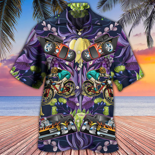 Hot Rod I Like Hot Rods And Mountain Biking - Hawaiian Shirt 