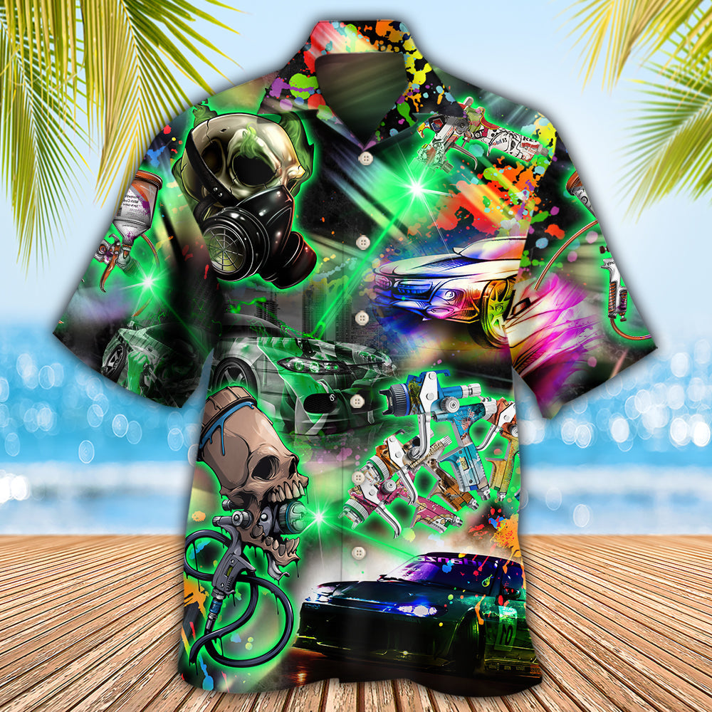 Auto Body Painter Amazing Skull Colorful - Hawaiian Shirt 