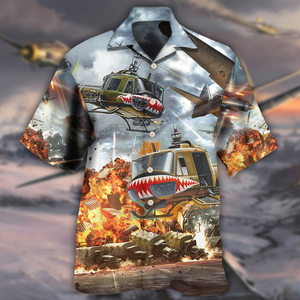 Combat Aircraft Fly Sky Military Planes - Hawaiian Shirt 