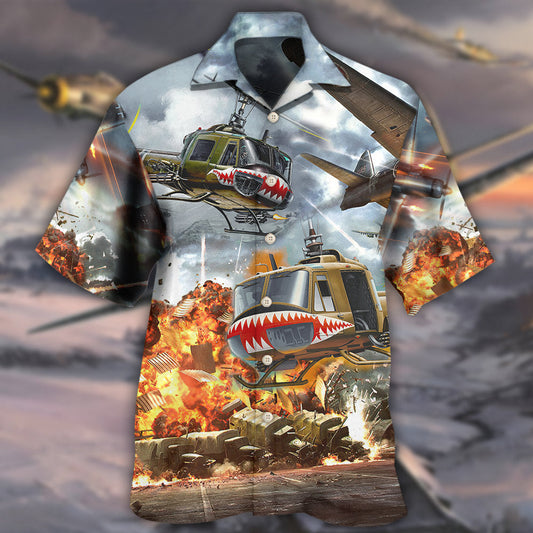 Combat Aircraft Fly Sky Military Planes - Hawaiian Shirt 