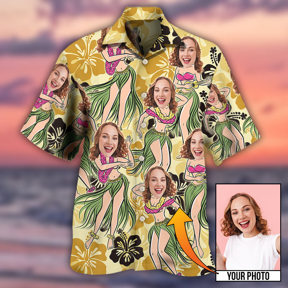 Face Funny Style Custom Photo - Hawaiian Shirt 