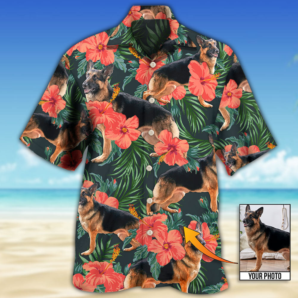 German Shepherd Tropical Custom Photo - Hawaiian Shirt 
