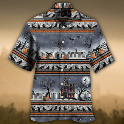 Halloween Spooky Night Border - Hawaiian Shirt 