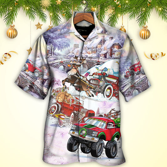 Christmas Car Run Xmas Hohoho - Hawaiian Shirt 