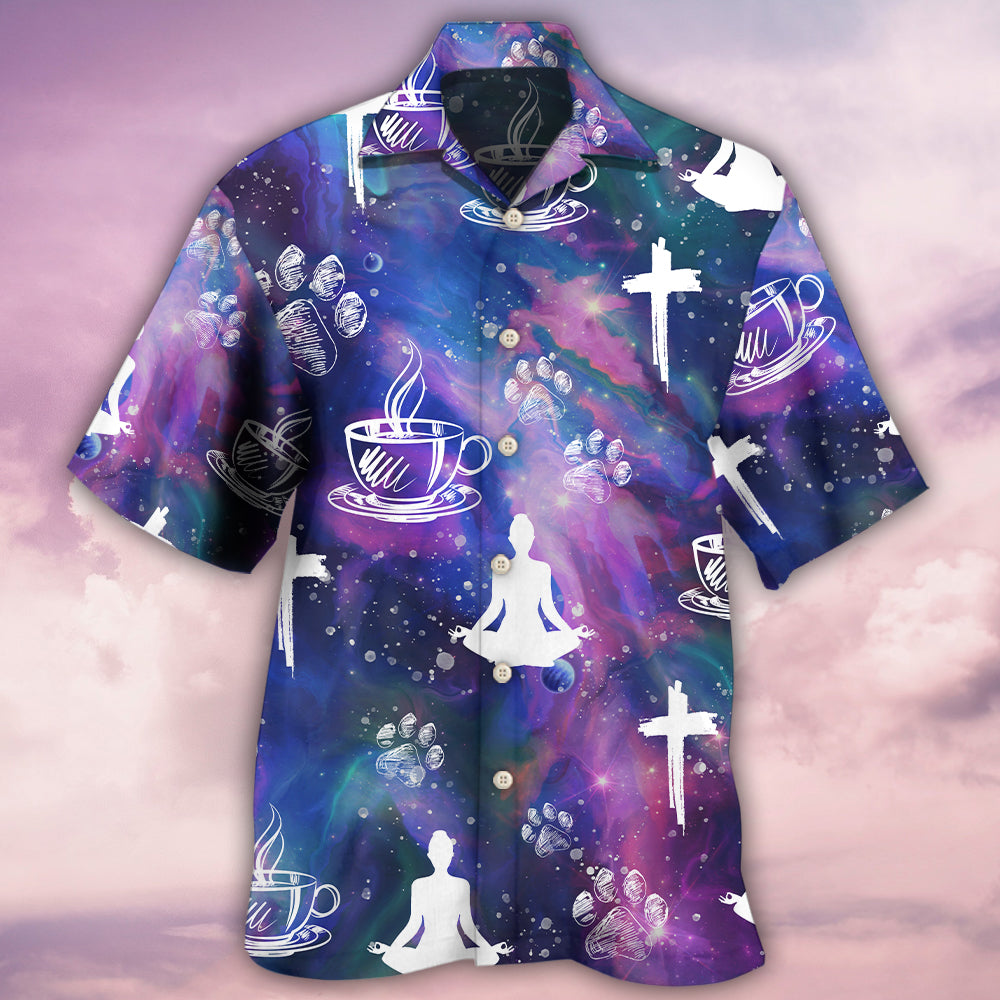 Coffee Jesus Dog Yoga - Hawaiian Shirt 