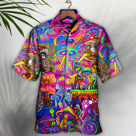 Hippie Magic Trippy Mushroom Awesome - Hawaiian Shirt 