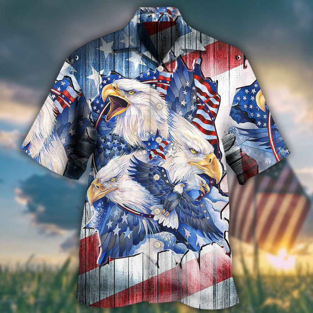 America Eagle Proud Amazing Patriotic - Hawaiian Shirt 
