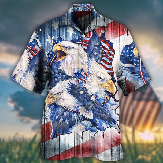 America Eagle Proud Amazing Patriotic - Hawaiian Shirt 