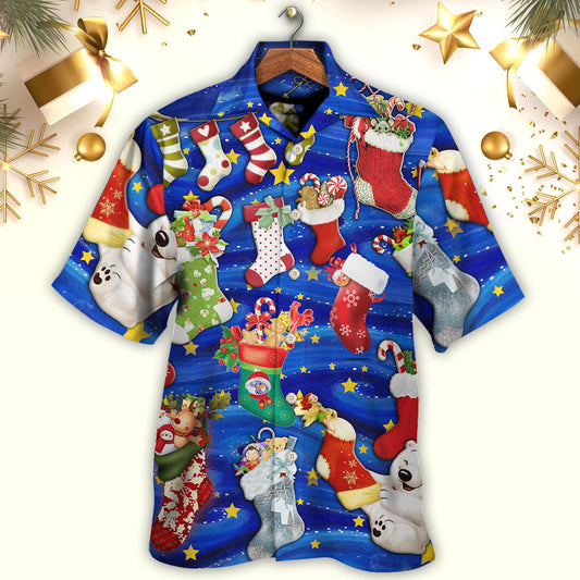 Socks Christmas Tree Merry Xmas Seasons Of Joy - Hawaiian Shirt 